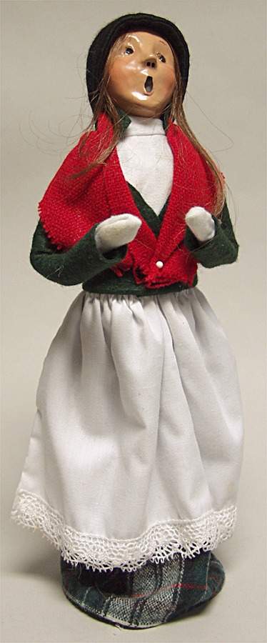 Traditional Assorted Carolers Woman With Apron-Green Coat - No Box by Byers' Choice Ltd-1