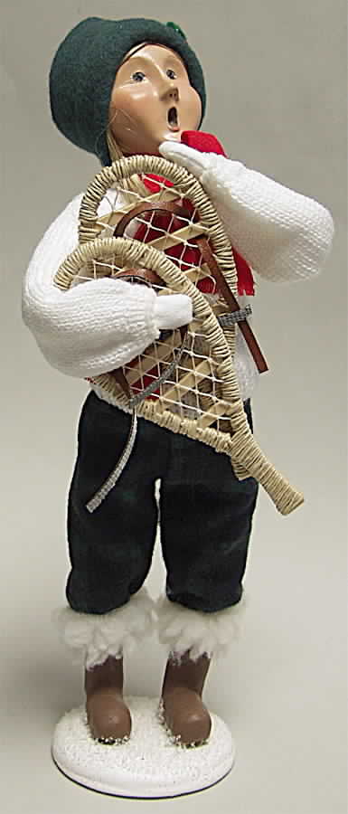 Winter Outdoor Activities Woman With Snowshoes-White Sweater - No Box by Byers' Choice Ltd-1