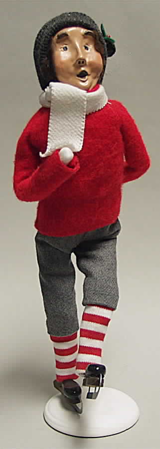 Winter Outdoor Activities Skater Man-Red - No Box by Byers' Choice Ltd-1