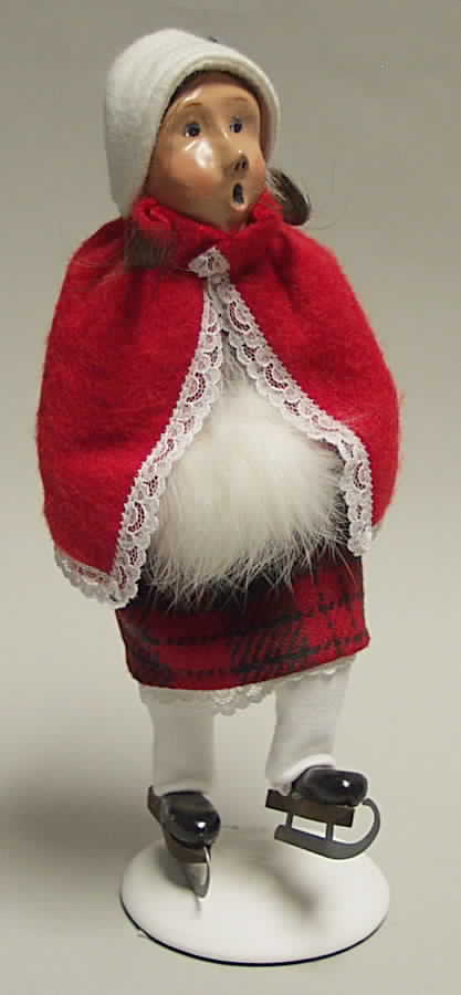 Winter Outdoor Activities Victorian Skating Girl-Red Cape - No Box by Byers' Choice Ltd-1