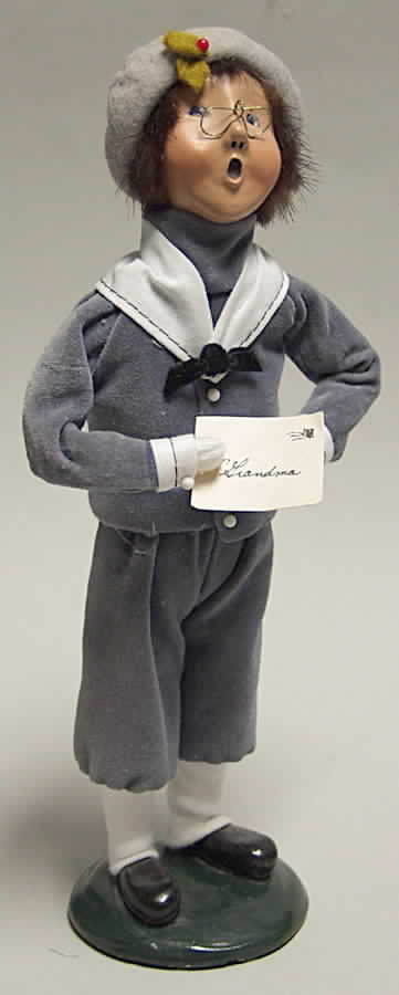 Traditional Assorted Carolers Boy With Postcard - No Box by Byers' Choice Ltd-1