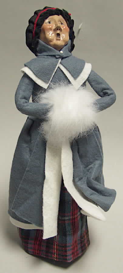 Traditional Assorted Carolers Grandmother With Muff-Long Grey Coat - No Box by Byers' Choice Ltd-1