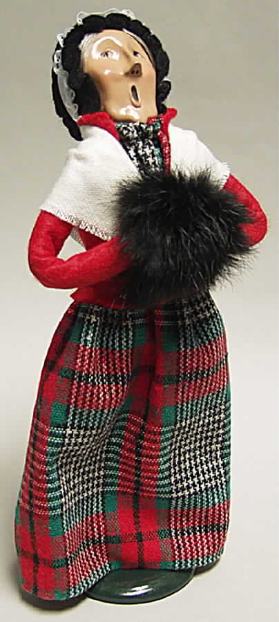 Traditional Assorted Carolers Grandmother With Muff-Plaid Skirt - No Box by Byers' Choice Ltd-1