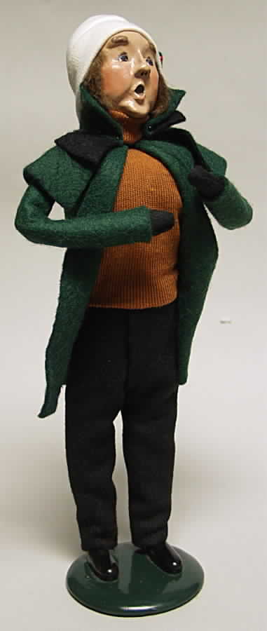 Traditional Assorted Carolers Man In Green Coat Brown Shirt - No Box by Byers' Choice Ltd-1