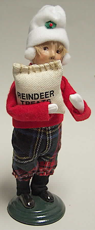 Traditional Assorted Carolers Boy With Reindeer Treats - No Box by Byers' Choice Ltd-1