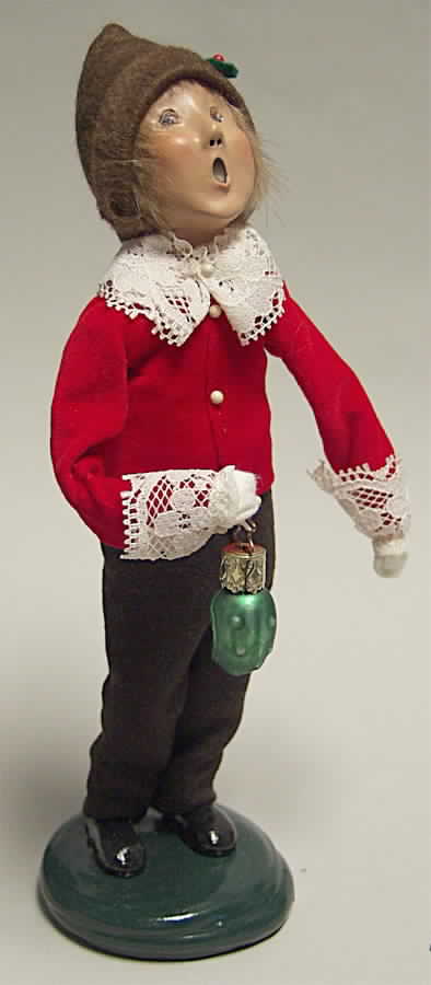 Traditional Assorted Carolers Boy With Pickle Ornament  - No Box by Byers' Choice Ltd-1