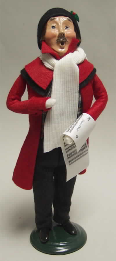 Traditional Assorted Carolers Mustache Man With Music Red Coat - No Box by Byers' Choice Ltd-1
