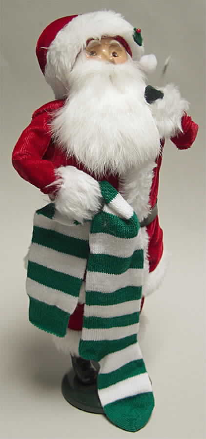 Santa & Mrs Claus Velvet Santa With Stocking - No Box by Byers' Choice Ltd-1