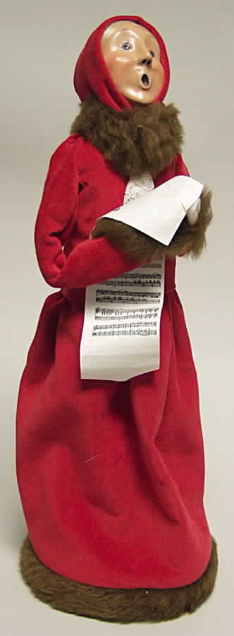 Victorian Assorted Carolers Woman With Music-Red Dress Fur Trim - No Box by Byers' Choice Ltd-1