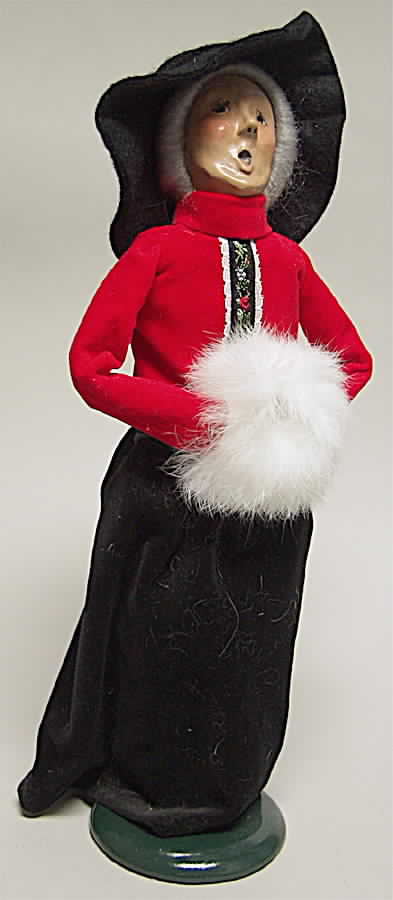 Victorian Assorted Carolers Grandmother With Muff-Red & Black - No Box by Byers' Choice Ltd-1