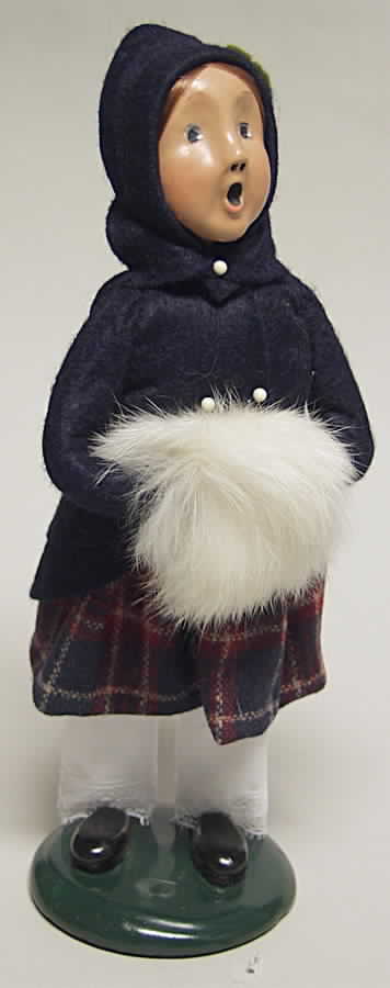 Traditional Assorted Carolers Girl With Muff-Blue Hood - No Box by Byers' Choice Ltd-1