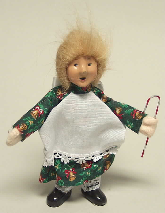 Traditional Assorted Carolers Toddler With Candy Cane-Holiday Print - No Box by Byers' Choice Ltd-1
