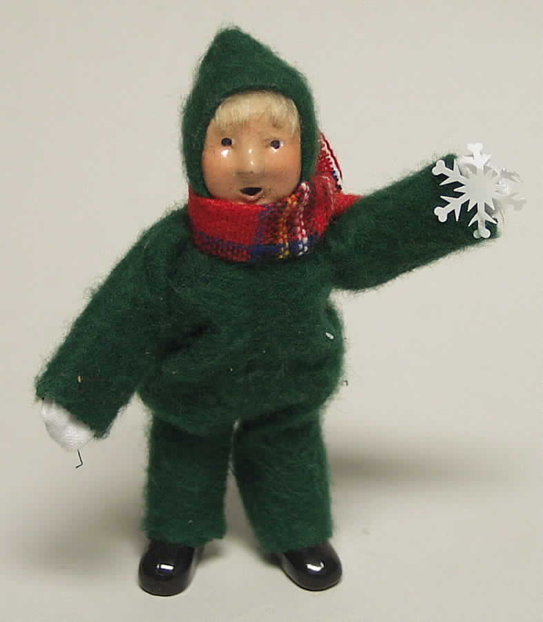 Winter Outdoor Activities Toddler With Snowflake-Green Snowsuit - No Box by Byers' Choice Ltd-1