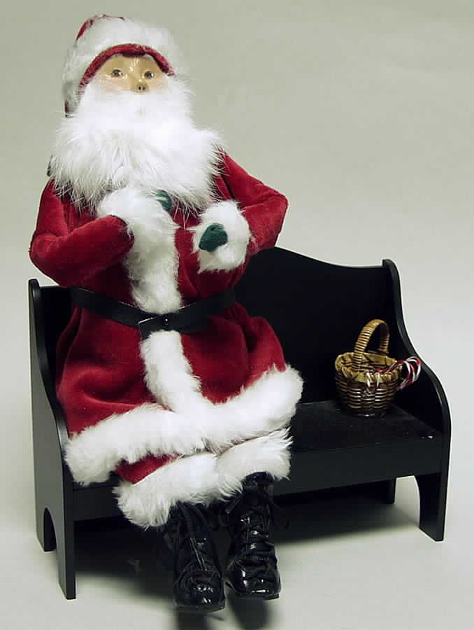 Santa & Mrs Claus Santa On Bench - No Box by Byers' Choice Ltd-1