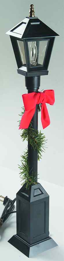 Accessories Lamppost With Red Bow And Garland - No Box by Byers' Choice Ltd-1