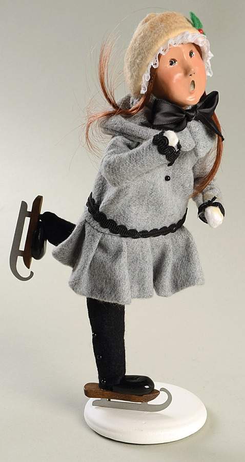 Traditional Assorted Carolers Girl Skating-Grey Outfit - Nb948, No Box by Byers' Choice Ltd-1