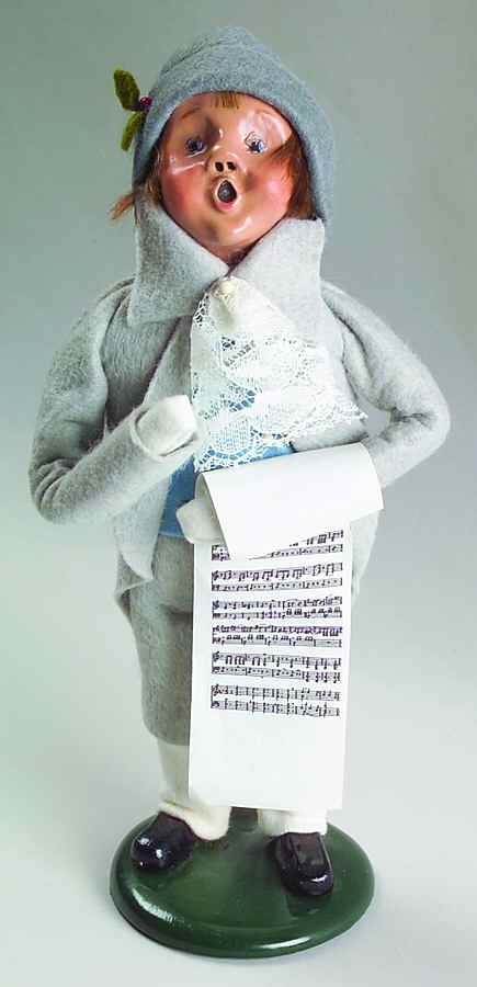 Victorian Assorted Carolers Boy With Music-Grey - No Box by Byers' Choice Ltd-1