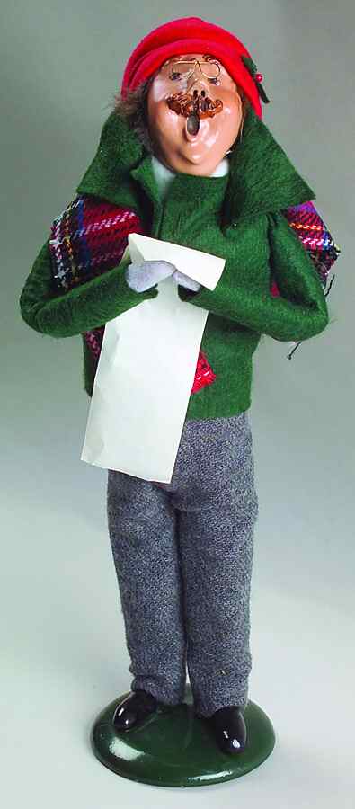Traditional Assorted Carolers Mustache Man With Music Green - No Box 159 by Byers' Choice Ltd-1