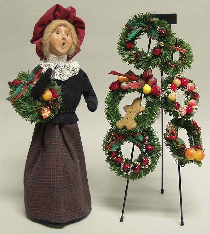 Street Vendors Wreath Seller With Display - No Box by Byers' Choice Ltd-1