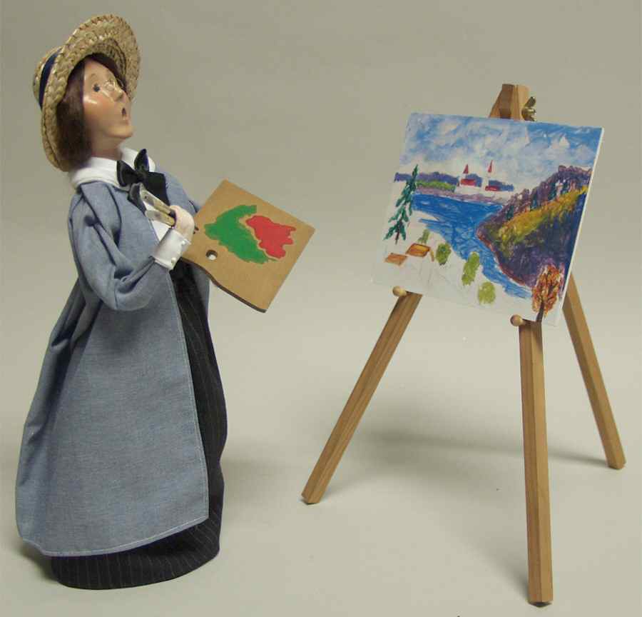 Professionals Artist-Woman With Painting On Easel - No Box by Byers' Choice Ltd-1
