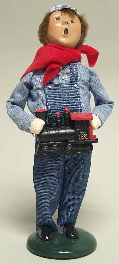 Traditional Assorted Carolers Engineer-Boy With Train - No Box by Byers' Choice Ltd-1