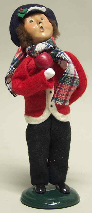 Traditional Assorted Carolers Boy With Apple-Red Coat - No Box by Byers' Choice Ltd-1