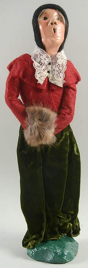 Traditional Assorted Carolers Woman With Muff-Green Skirt - No Box Nb1219 by Byers' Choice Ltd-1