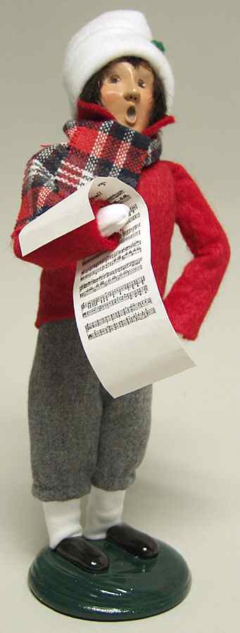 Traditional Assorted Carolers Teen Boy With Music-Red Coat - No Box by Byers' Choice Ltd-1