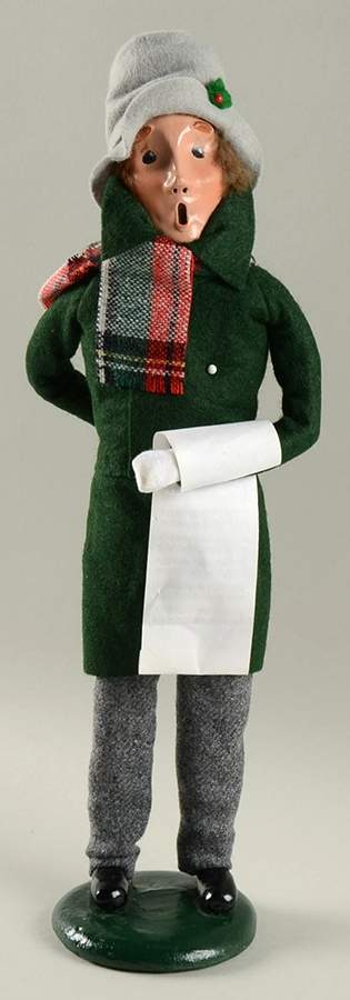 Traditional Assorted Carolers Man With Music-Green Coat - Nb1090, No Box by Byers' Choice Ltd-1