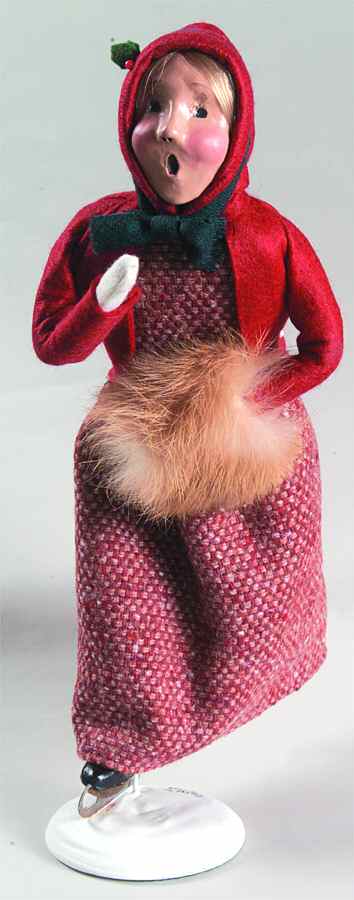 Winter Outdoor Activities Skater Woman With Muff-Brown - No Box by Byers' Choice Ltd-1