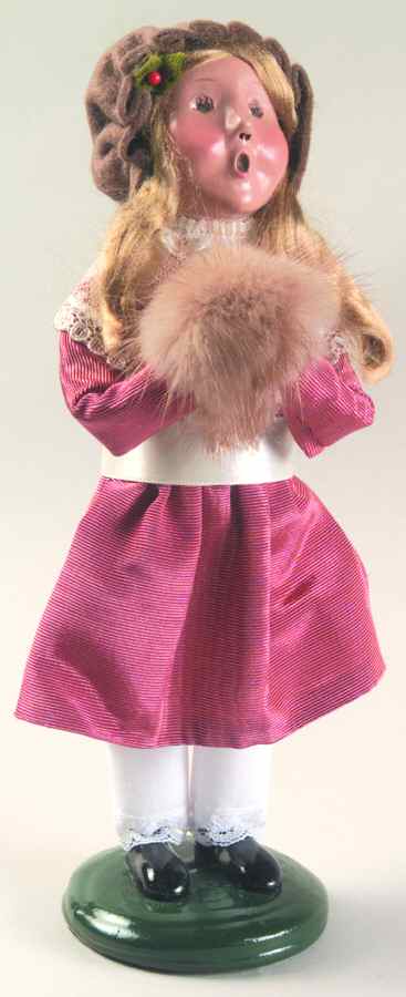 Traditional Assorted Carolers Victorian Girl With Muff-Pink - No Box by Byers' Choice Ltd-1
