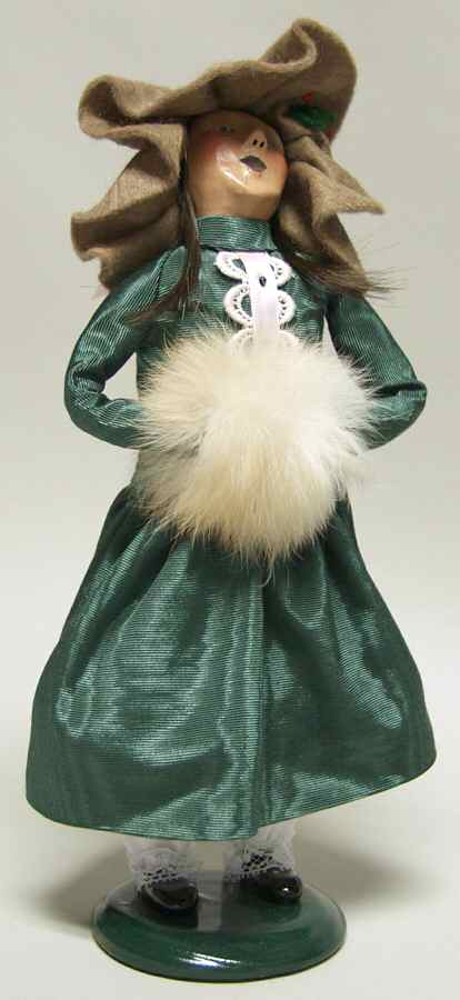 Traditional Assorted Carolers Teen Girl With White Muff - No Box by Byers' Choice Ltd-1