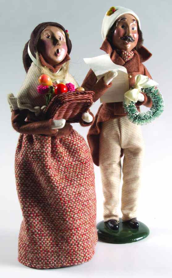 Traditional Assorted Carolers Man & Woman-Brown - No Box by Byers' Choice Ltd-1