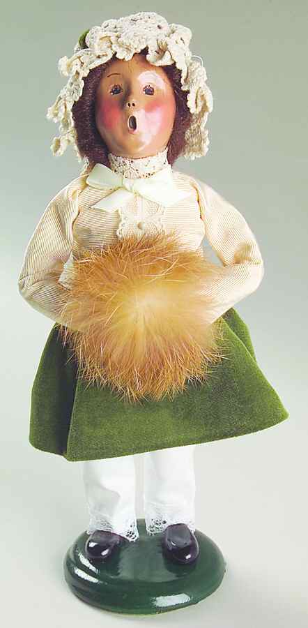 Traditional Assorted Carolers Girl With Light Brown Muff - No Box by Byers' Choice Ltd-1