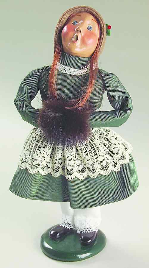 Traditional Assorted Carolers Girl With Dark Brown Muff - No Box by Byers' Choice Ltd-1