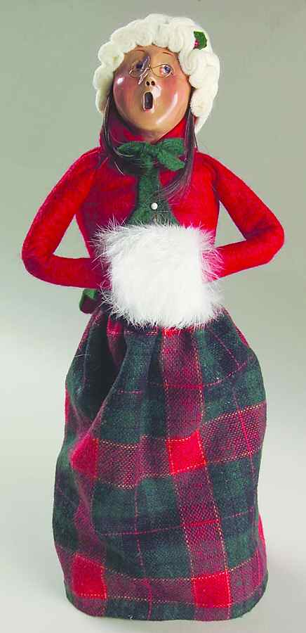 Traditional Assorted Carolers Glasses Woman With Muff-Red Top - No Box by Byers' Choice Ltd-1