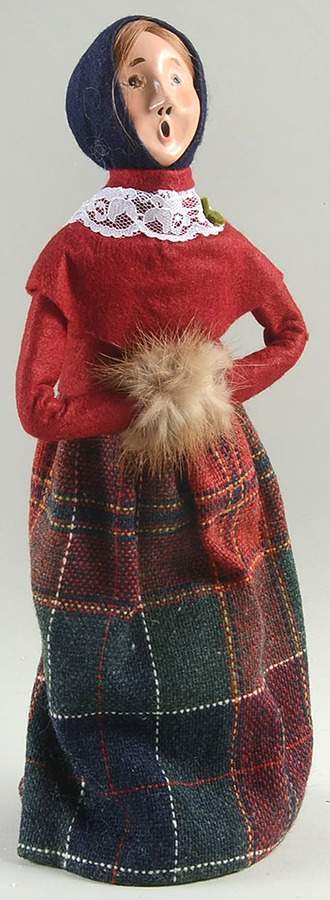 Traditional Assorted Carolers Woman With Muff-Red Coat - No Box Nb1216 by Byers' Choice Ltd-1
