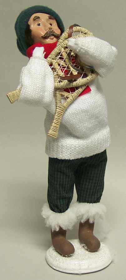 Winter Outdoor Activities Man With Snowshoes-White Sweater - No Box by Byers' Choice Ltd-1