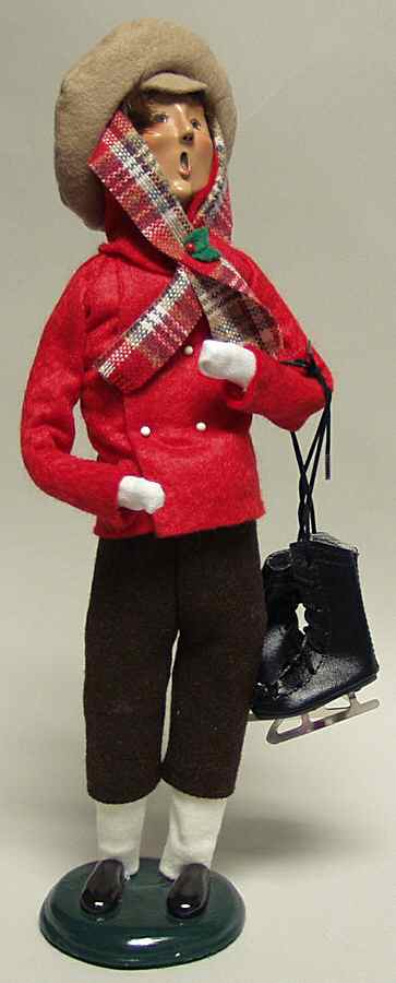 Winter Outdoor Activities Teen Boy With Skates-Red - No Box by Byers' Choice Ltd-1