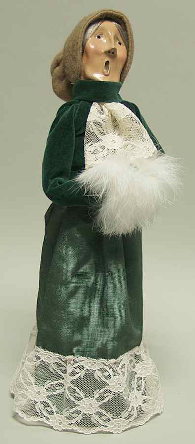 Victorian Assorted Carolers Grandmother With Muff-Green - No Box by Byers' Choice Ltd-1
