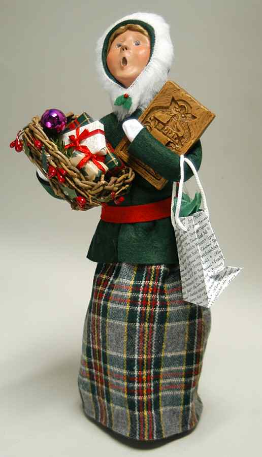 Traditional Assorted Carolers Shopper Woman With Cookie Mold - No Box by Byers' Choice Ltd-1