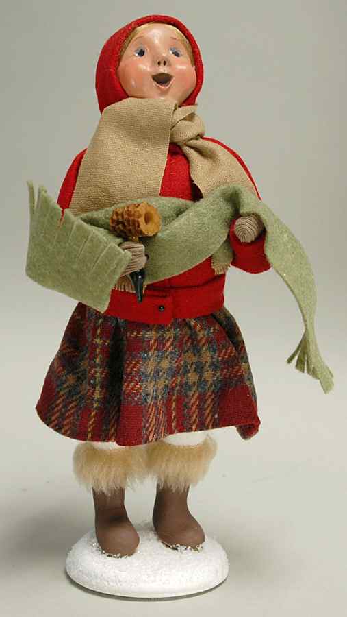 Specialty Families Building Snowman-Girl With Scarf & Pipe - No Box by Byers' Choice Ltd-1