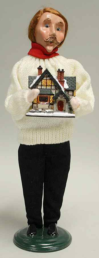Traditional Assorted Carolers Man With Village House - No Box by Byers' Choice Ltd-1