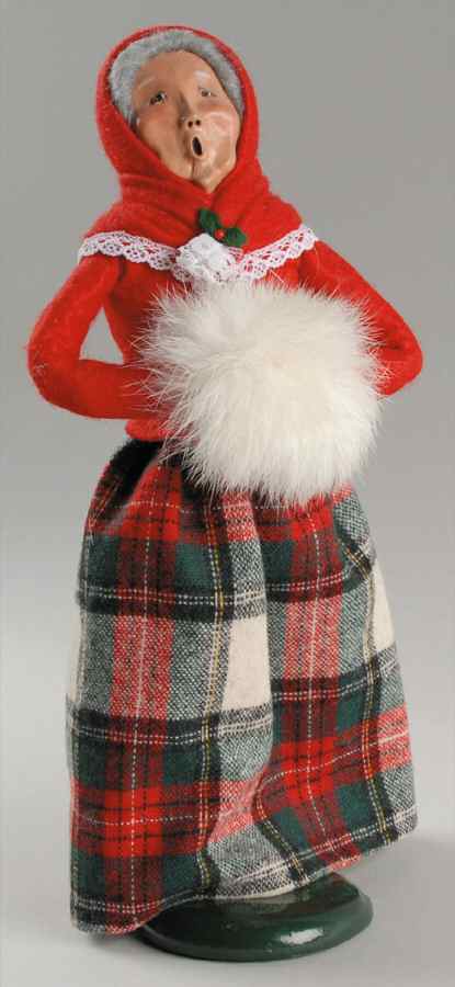 Traditional Assorted Carolers Grandmother With Muff-Red Lace Trimmed C - No Box by Byers' Choice Ltd-1