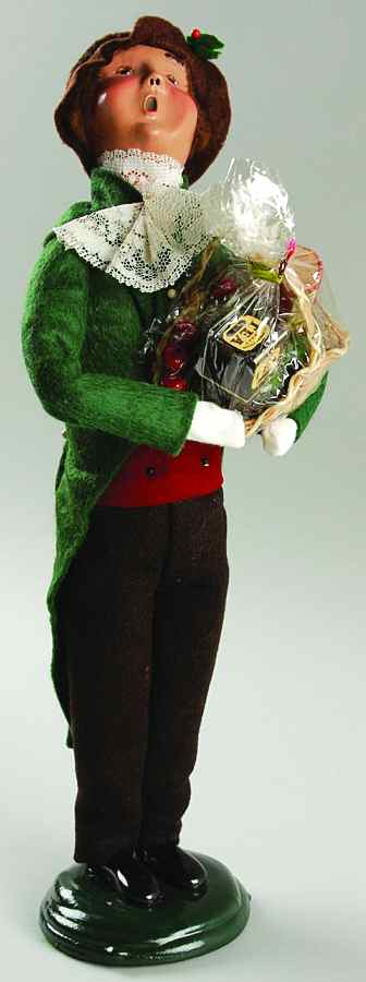 Traditional Assorted Carolers Shopper Man With Food Basket - No Box by Byers' Choice Ltd-1