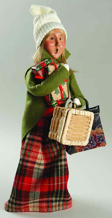 Traditional Assorted Carolers Traveler Woman-Green Coat - No Box by Byers' Choice Ltd-1