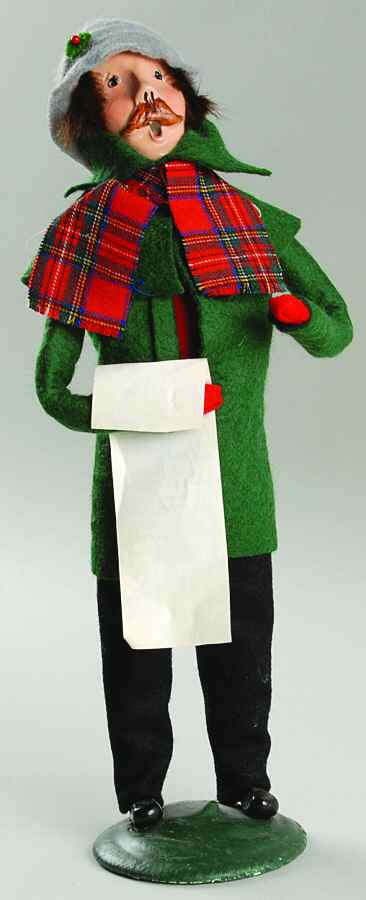 Traditional Assorted Carolers Mustache Man With Music-Green - No Box by Byers' Choice Ltd-1