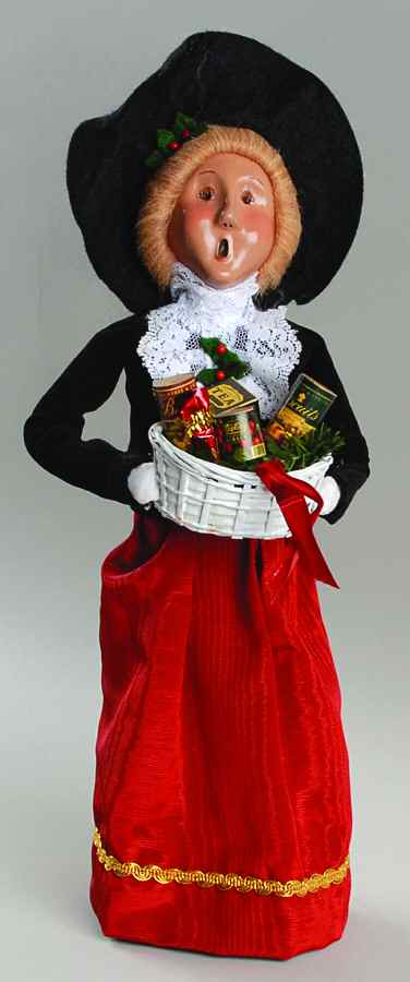 Crabtree & Evelyn Carolers Shopper Woman-Red Skirt - No Box by Byers' Choice Ltd-1