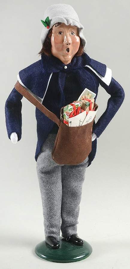 Traditional Assorted Carolers Man With Christmas Cards And Gifts Bag - No Box by Byers' Choice Ltd-1