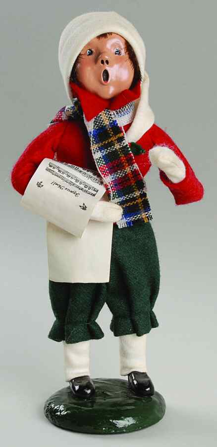 Traditional Assorted Carolers Boy With Music-Red Coat - No Box by Byers' Choice Ltd-1